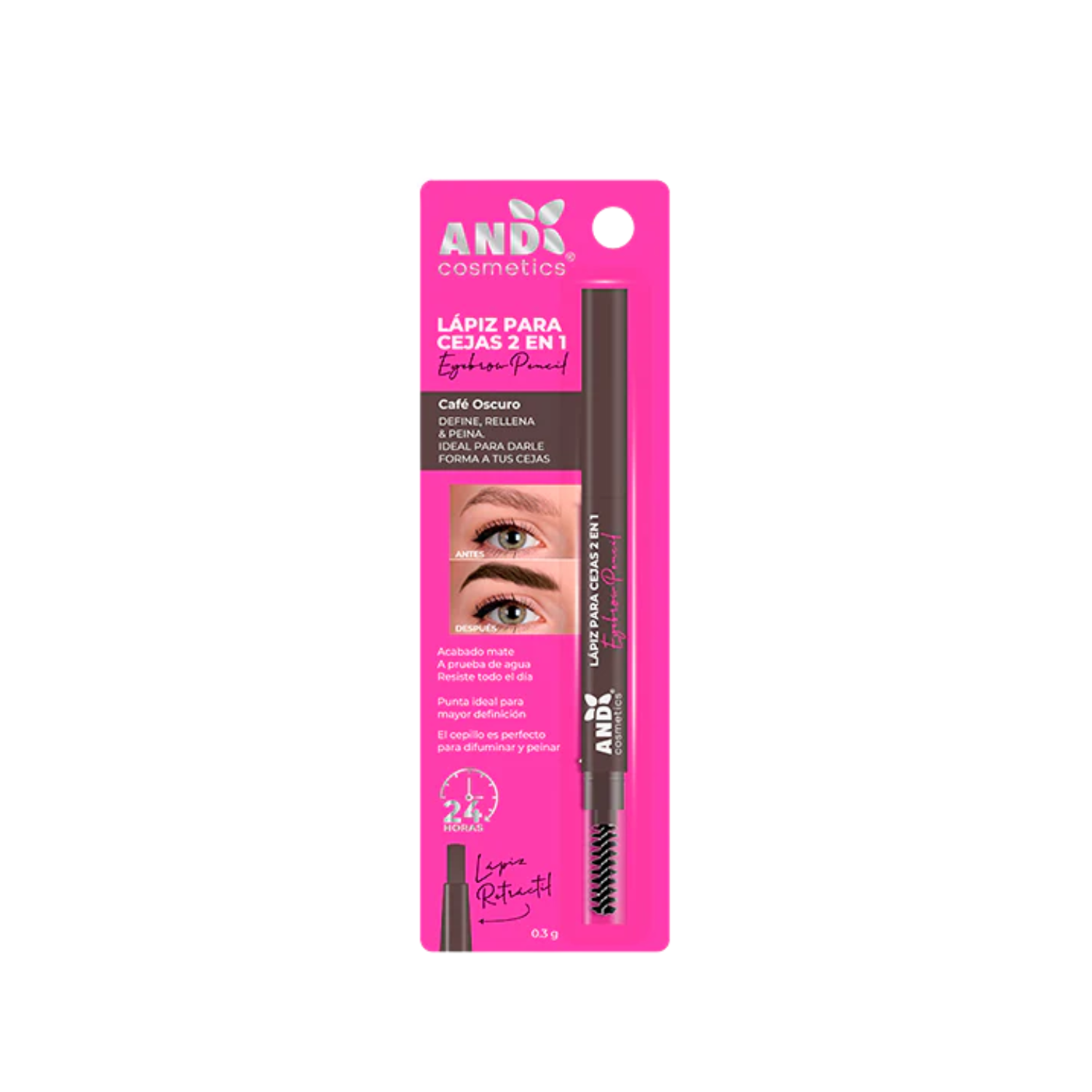 Lápiz para cejas 2 en 1